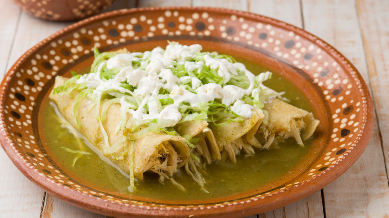 green chile chicken enchiladas